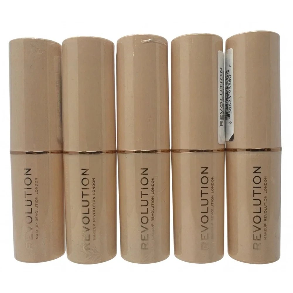 5 Pack Makeup Revolution Beauty Fast Base Stick Foundation, F5